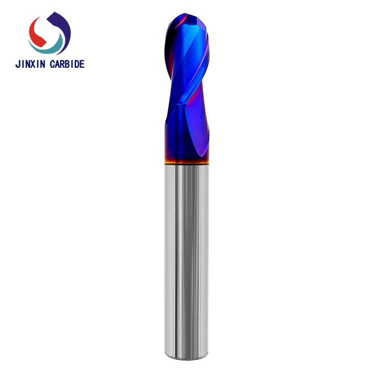 Factory Supply HRC65 R4 Tungsten Carbide Ball Nose End Mill with Blue Coating